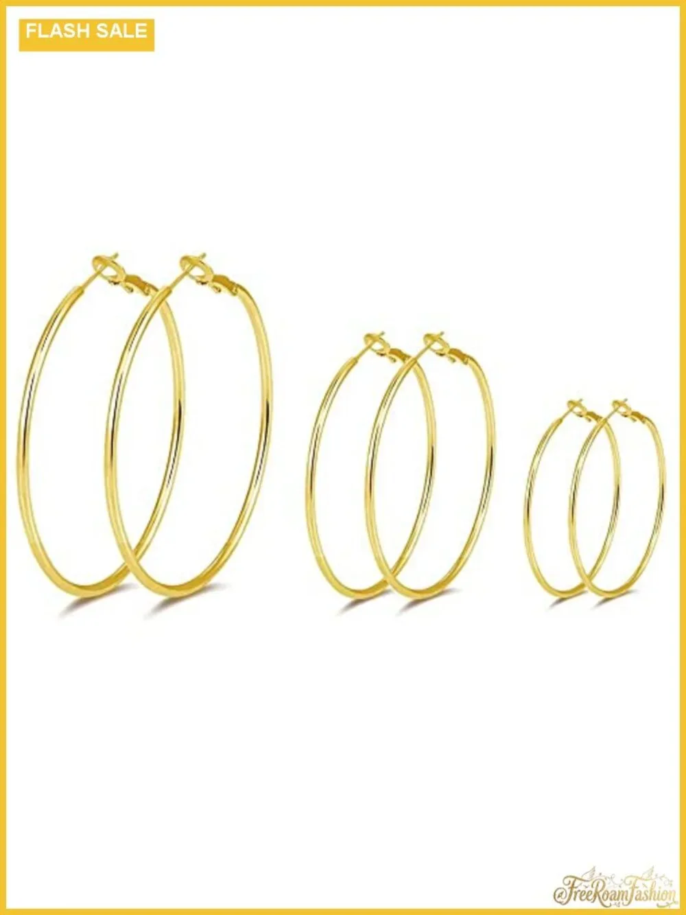 3 Pairs Sterling Silver Large Hoop Earrings Set for Women 40 50 60MM